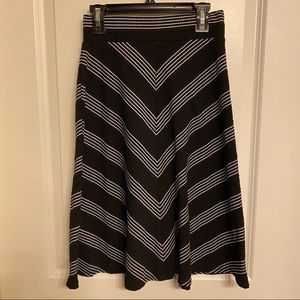 Black and white striped skirt
